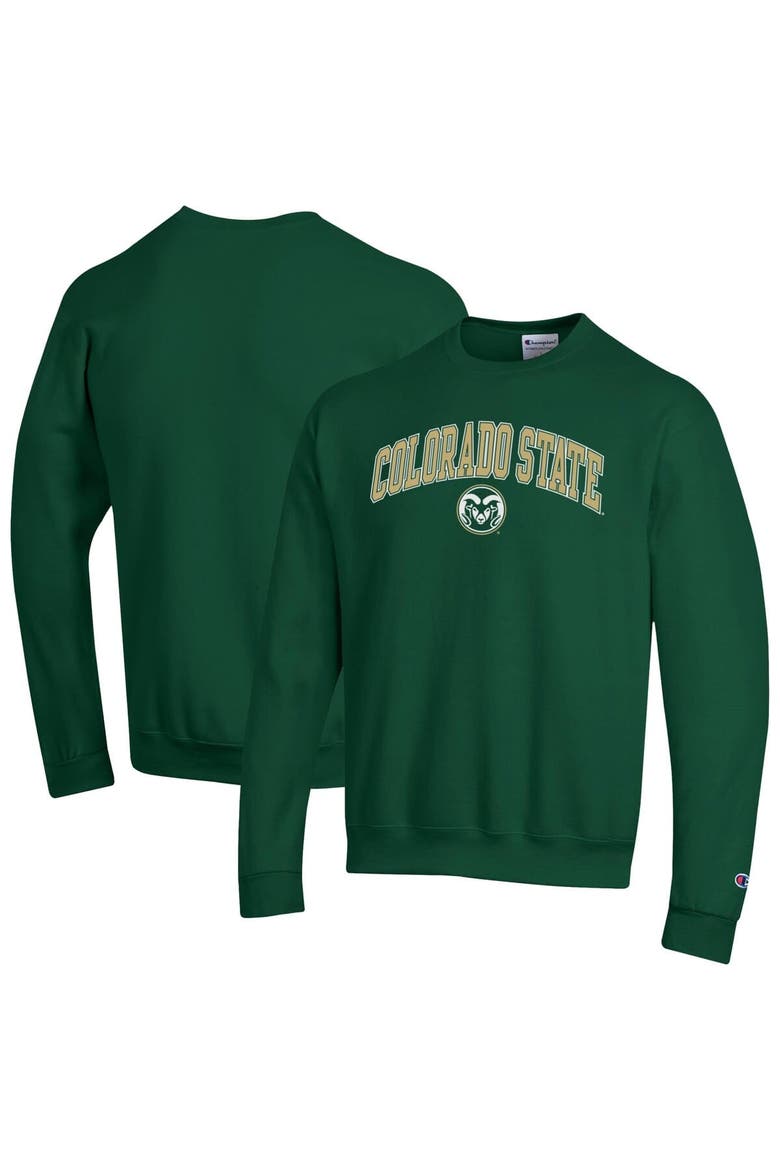 Men's Champion  Green Colorado State Rams Arch Over Logo Pullover Sweatshirt, Main, color, Green