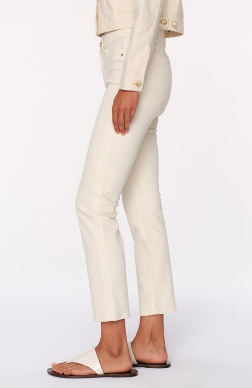 Dl1961 Mara Instasculpt Mid Rise Ankle Straight Leg Jeans In Ecru Dl Airbrushed