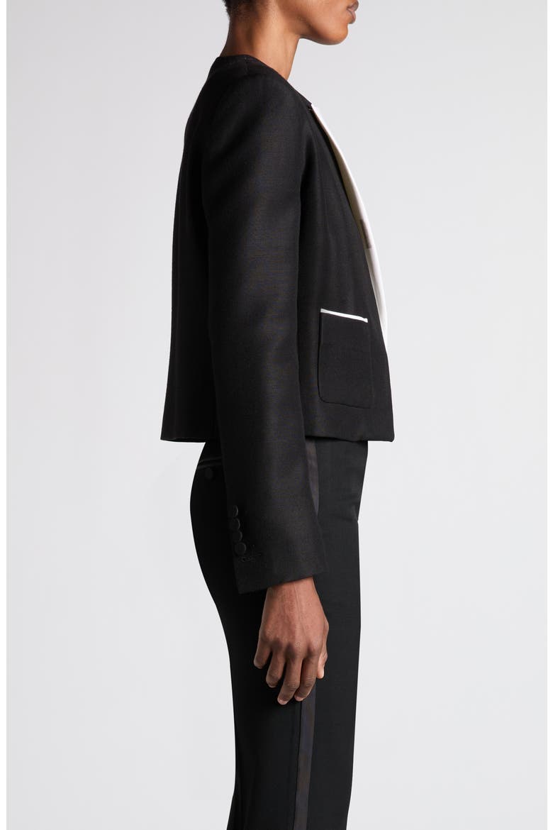 Wool & Silk Radzimir Spencer Jacket, Alternate, color, BLACK
