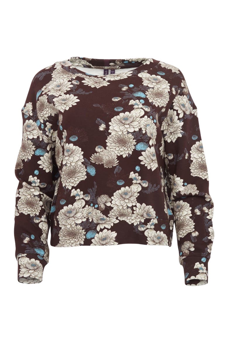 Clara Oversized Brushed Knit Sweatshirt, Main, color, Serious Floral Black