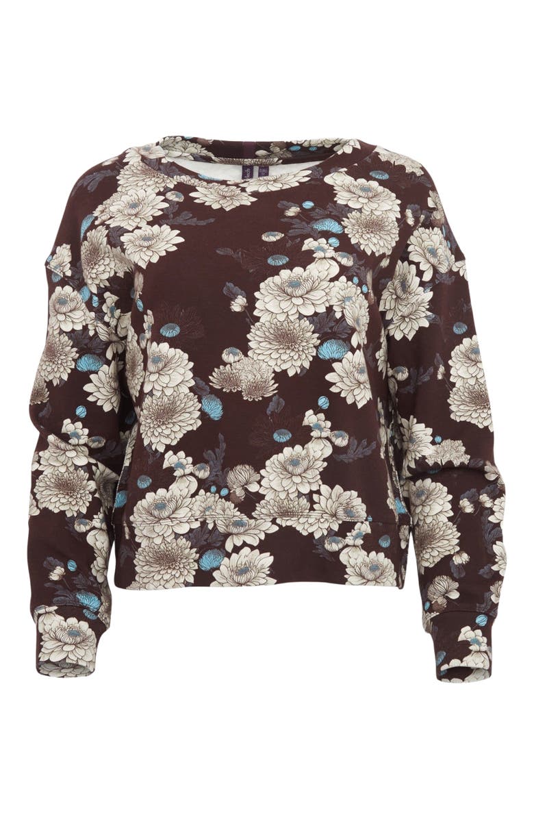 Lords of Harlech Clara Oversized Brushed Knit Sweatshirt, Main, color, Serious Floral Black