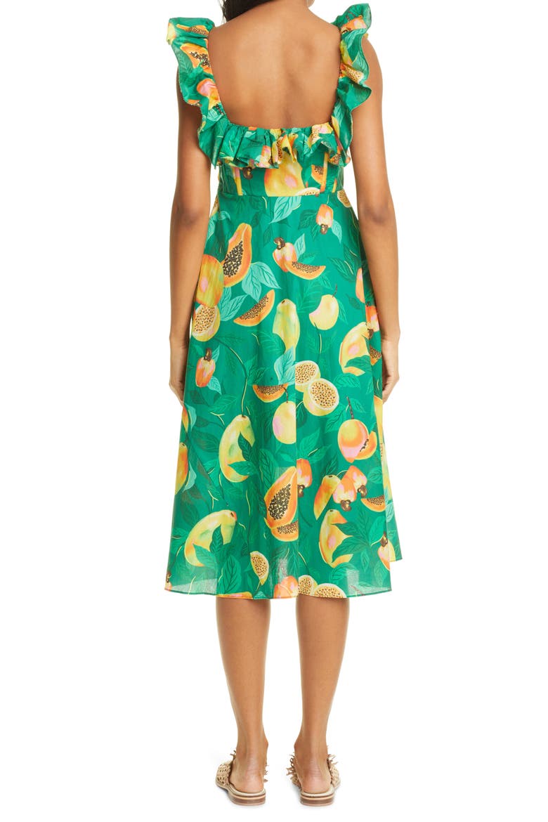 Green Papaya Salad Cotton Dress, Alternate, color, GREEN