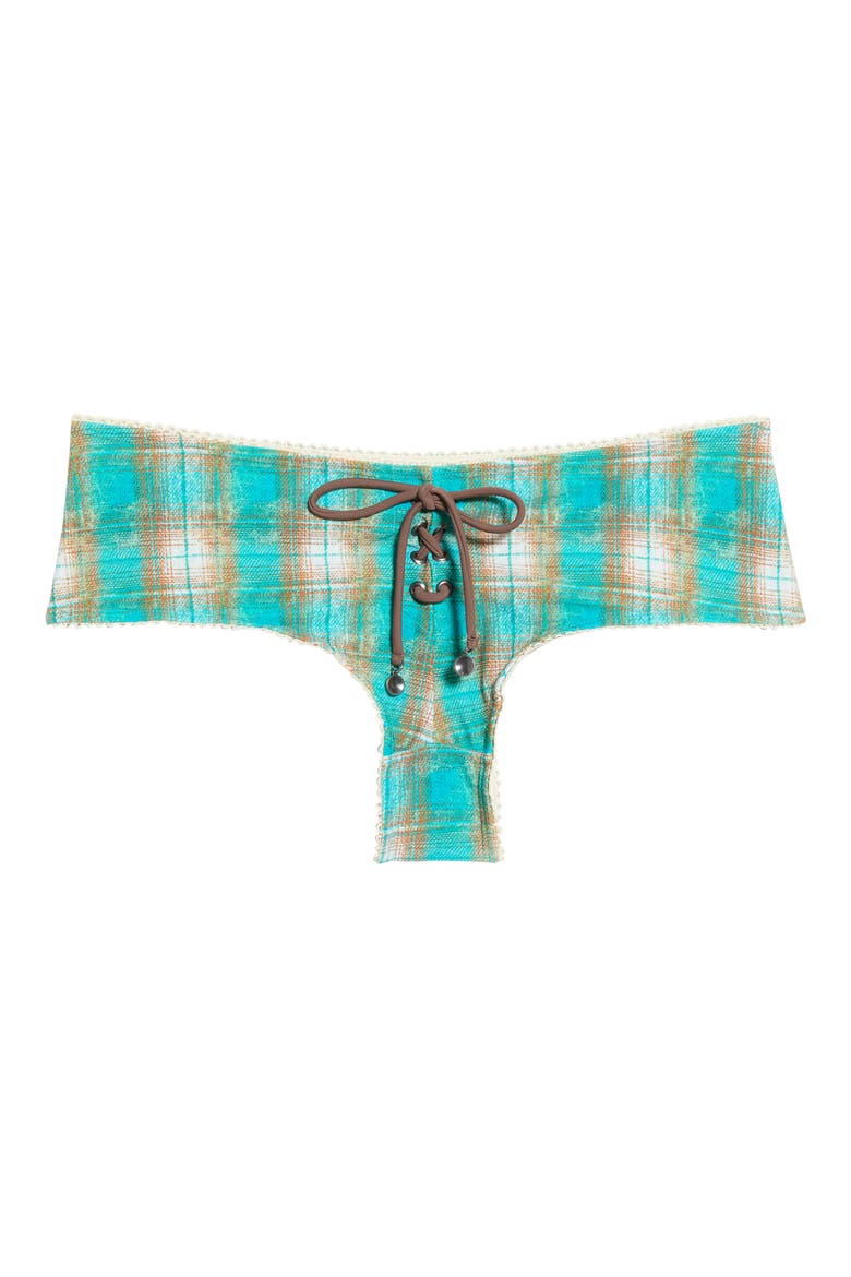 Lace-Up Micro Bikini Bottoms, Main, color, TEAL