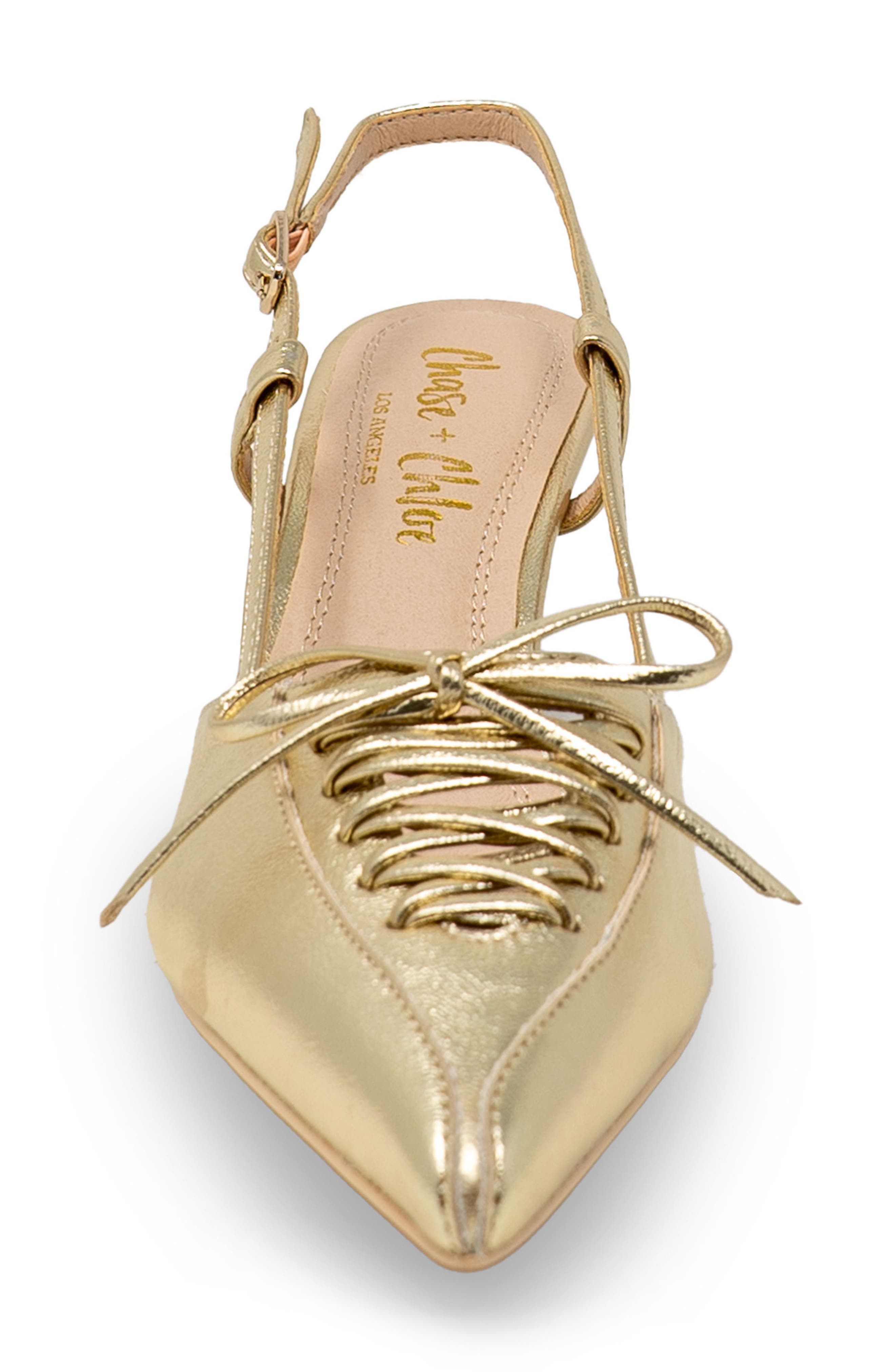 Corset Pointed Toe Kitten Heel Pump, Alternate, color, GOLD METALLIC