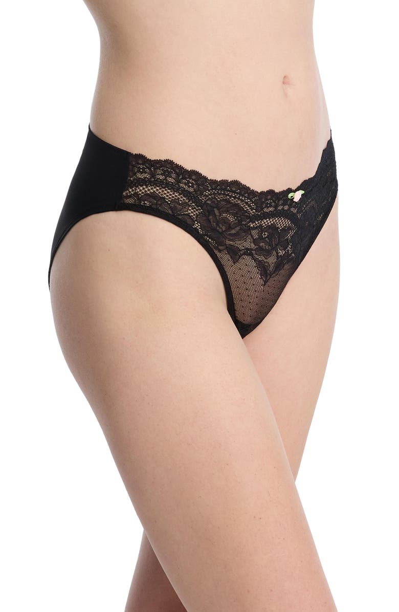 Skarlett Blue Unveil Lace Bikini, Alternate, color, Black