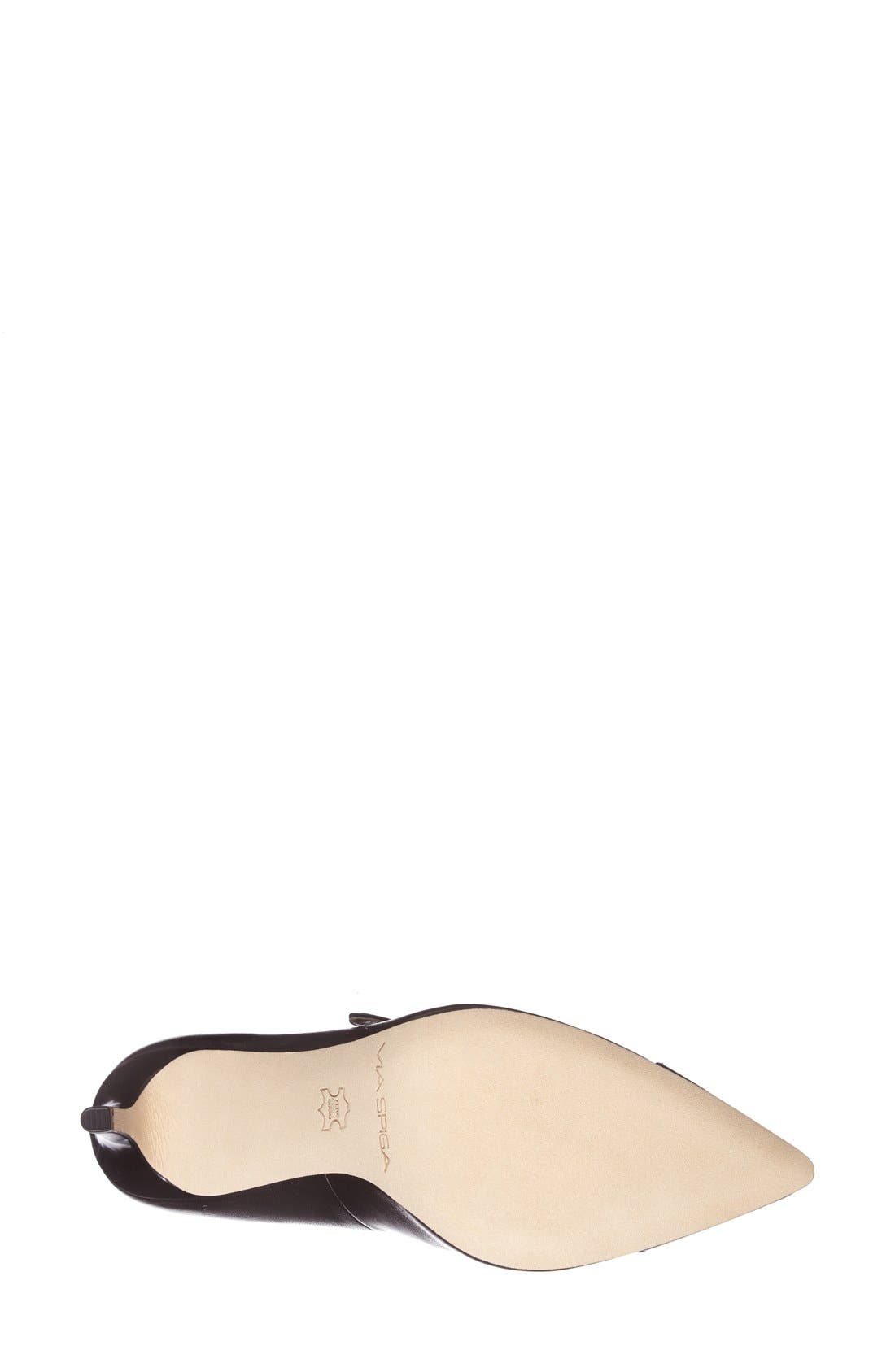 'Cindee' Pointy Cap Toe Pump, Alternate, color, BLACK