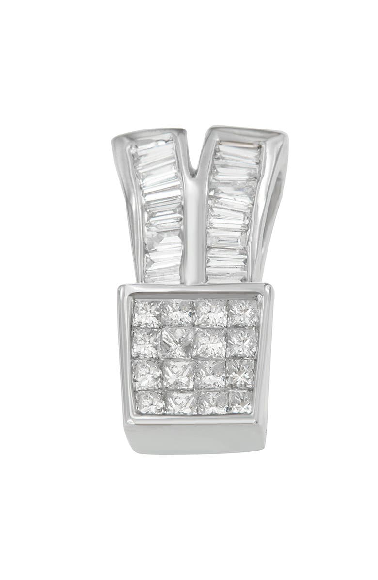 Haus of Brilliance 14K White Gold 1 1/3 cttw Diamond Sparkling Shapes Pendant Necklace, Main, color, White