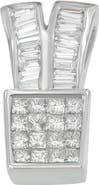 Haus of Brilliance 14K White Gold 1 1/3 cttw Diamond Sparkling Shapes Pendant Necklace