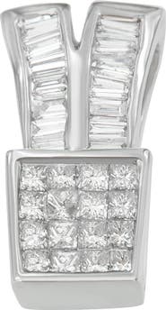 Haus of Brilliance 14K White Gold 1 1/3 cttw Diamond Sparkling Shapes Pendant Necklace