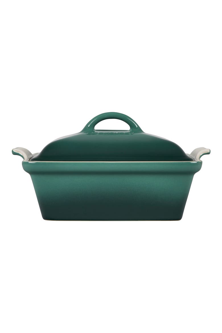 Heritage 2 1/2 Quart Covered Square Stoneware Casserole, Alternate, color, ARTICHAUT
