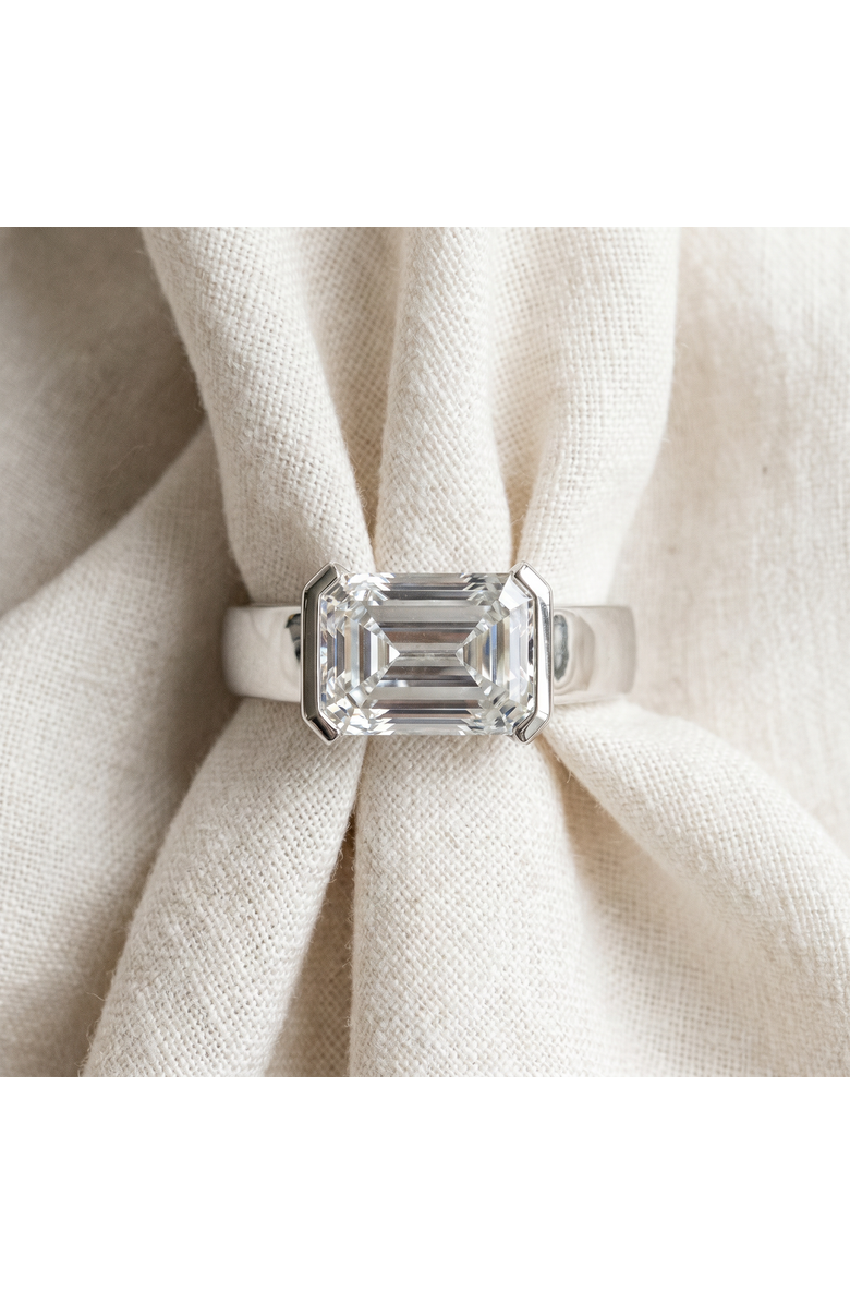Bliss Diamond Certified 3Ct East West Emerald Diamond Engagement Ring 14k Gold or Pt Lab Grown, Alternate, color, 14K White Gold