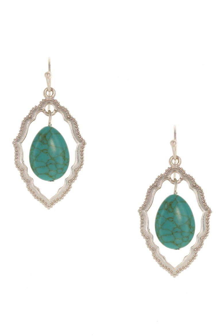 Alia Resin Drop Earrings, Main, color, BLUE