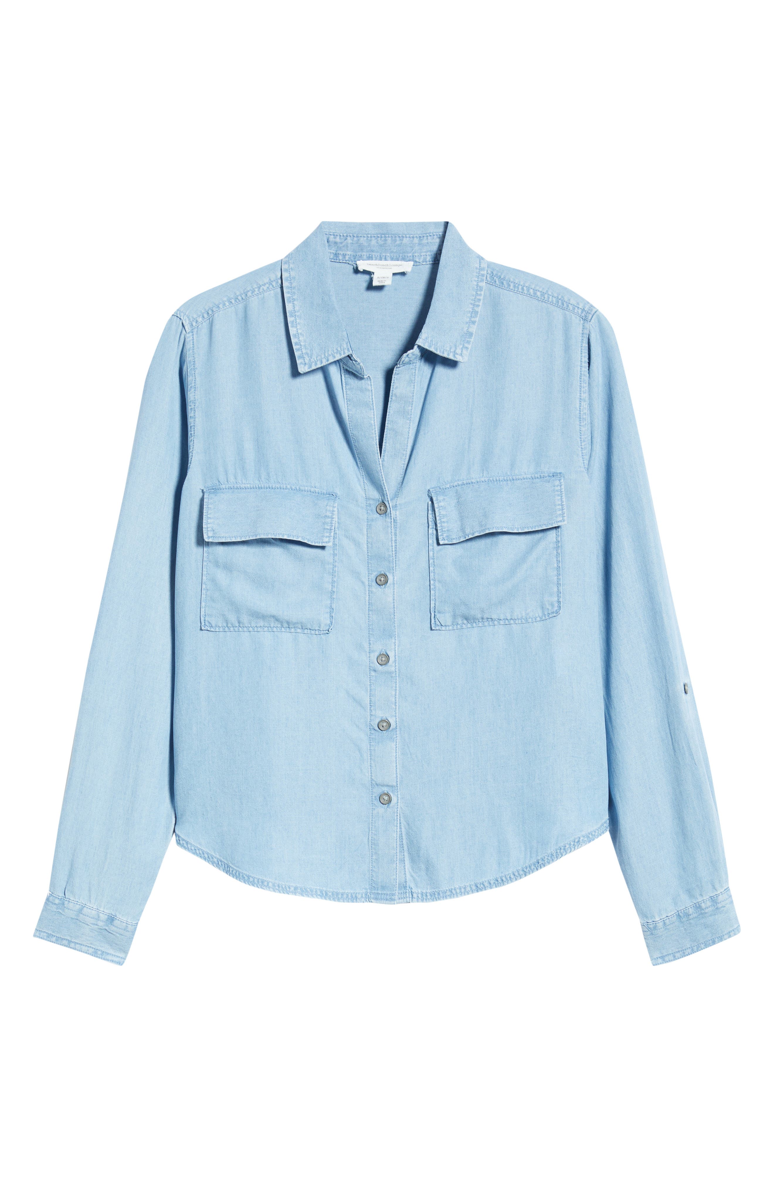 Beachlunchlounge Fiorella Long Sleeve Button-up Shirt In Blue
