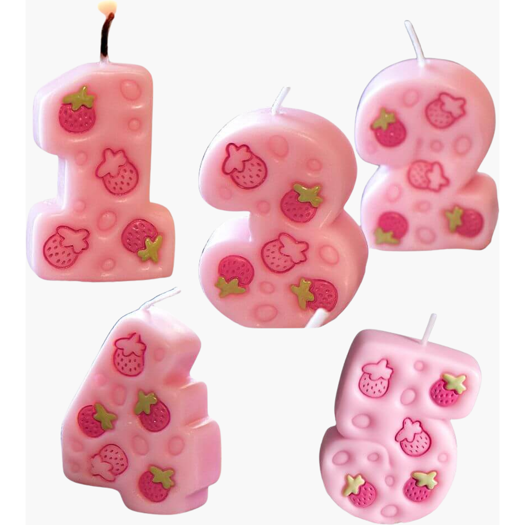 Southlake gifts Bubble Cream Strawberry Birthday Number Candle Cake Topper in Number 1  product