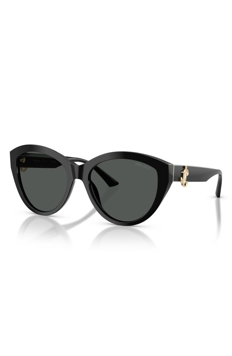 Jimmy Choo 55mm Phantos Sunglasses, Alternate, color, Black/ Dark Grey