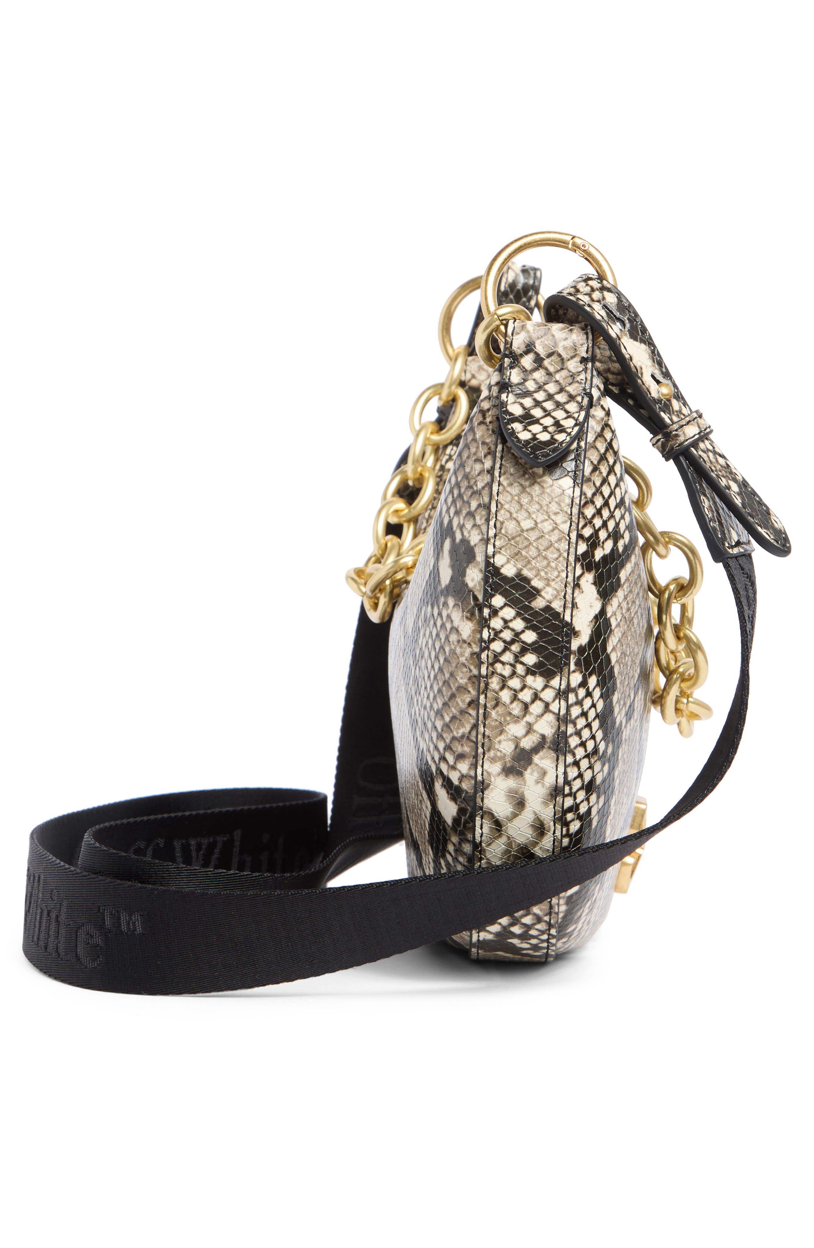 Hemisphere Snakeskin Embossed Leather Hobo Bag, Alternate, color, SNAKE