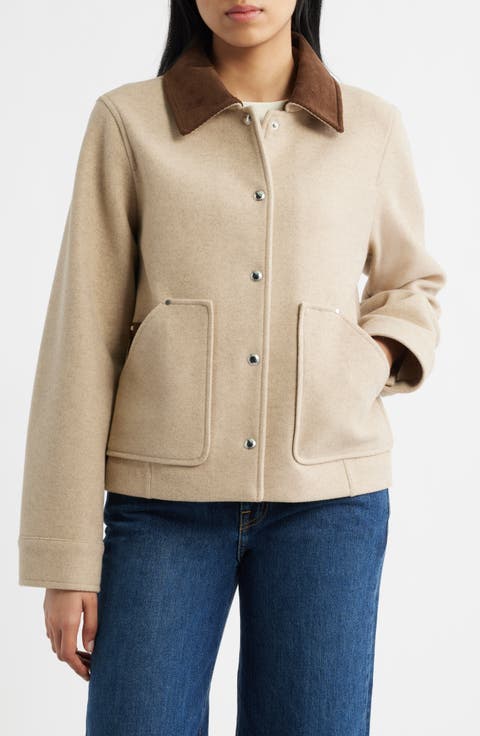 Corduroy Trim Jacket