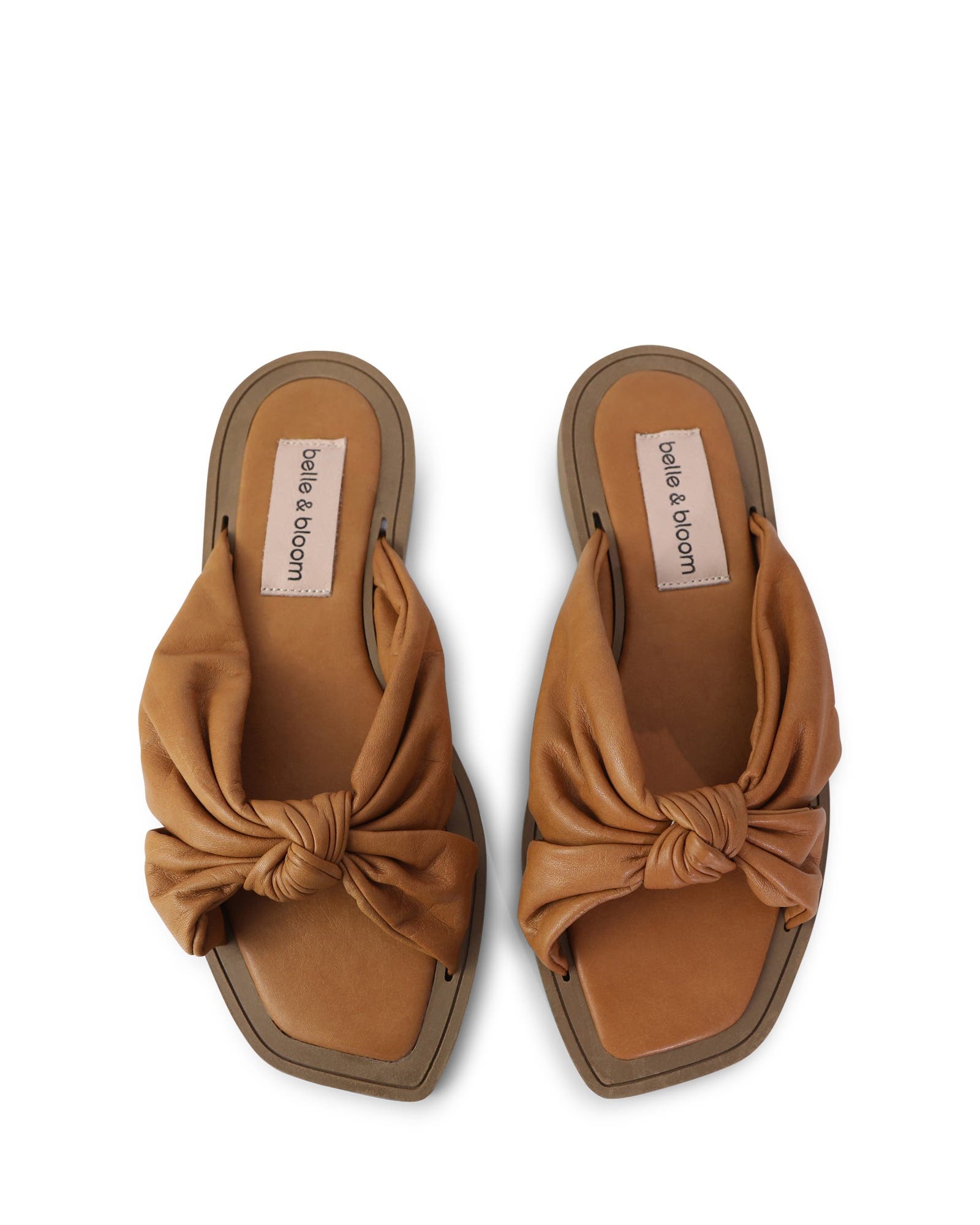 Belle & Bloom You & I Knot Detail Slides, Alternate, color, Brown