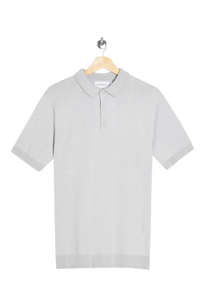 Solid Knit Polo, Alternate, color, GREY