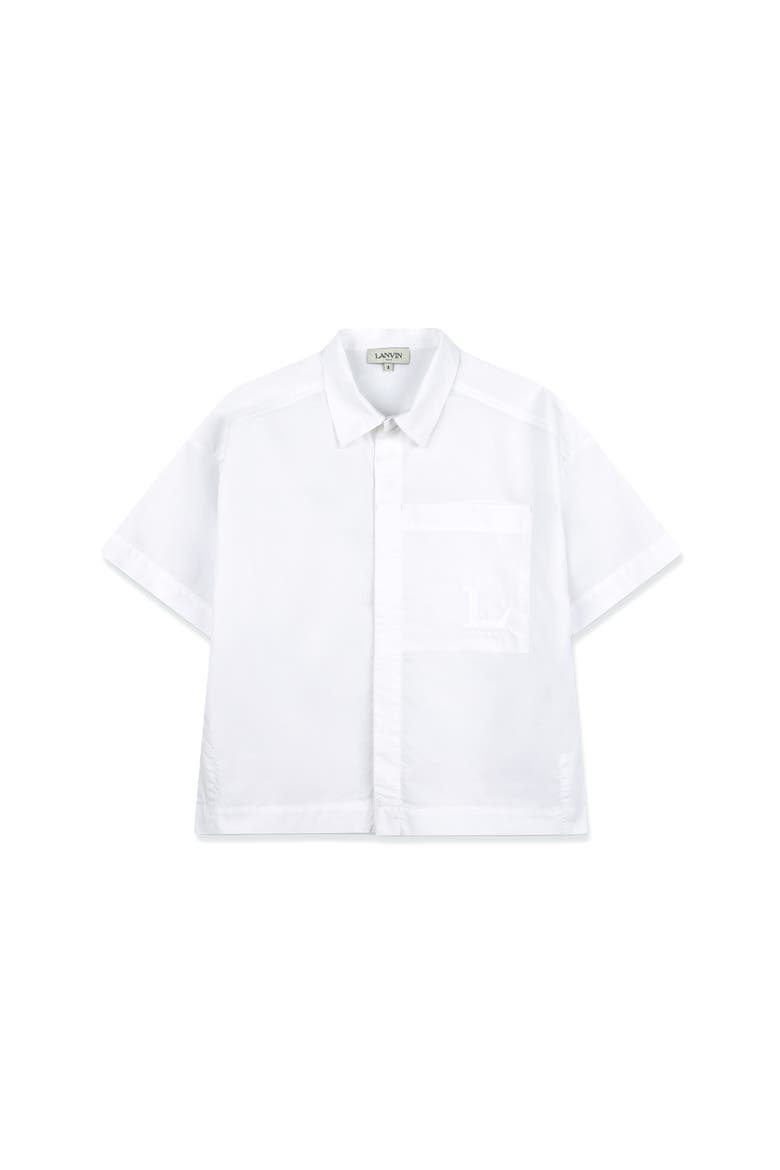 Kids Oversized Cotton Shirt, Alternate, color, Optic White