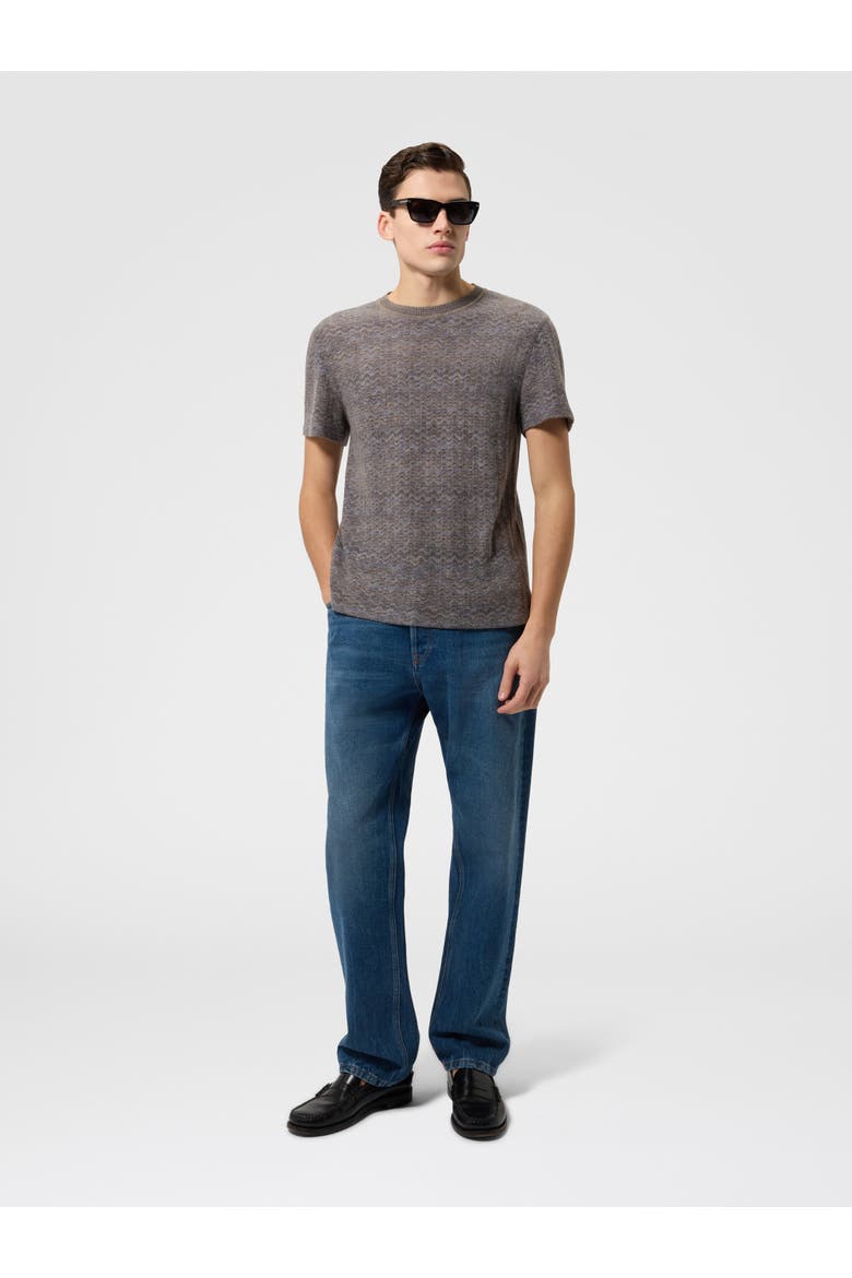 Cashmere And Viscose Knit Crewneck T-shirt, Alternate, color, Multicoloured