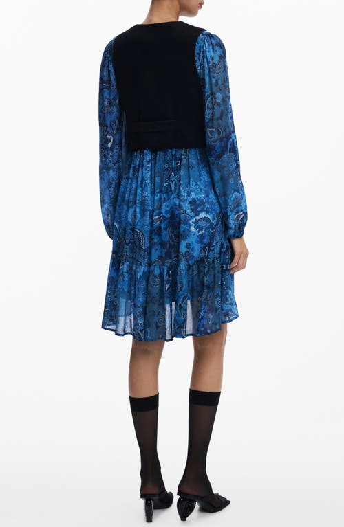 Desigual Long Sleeve Minidress In Black