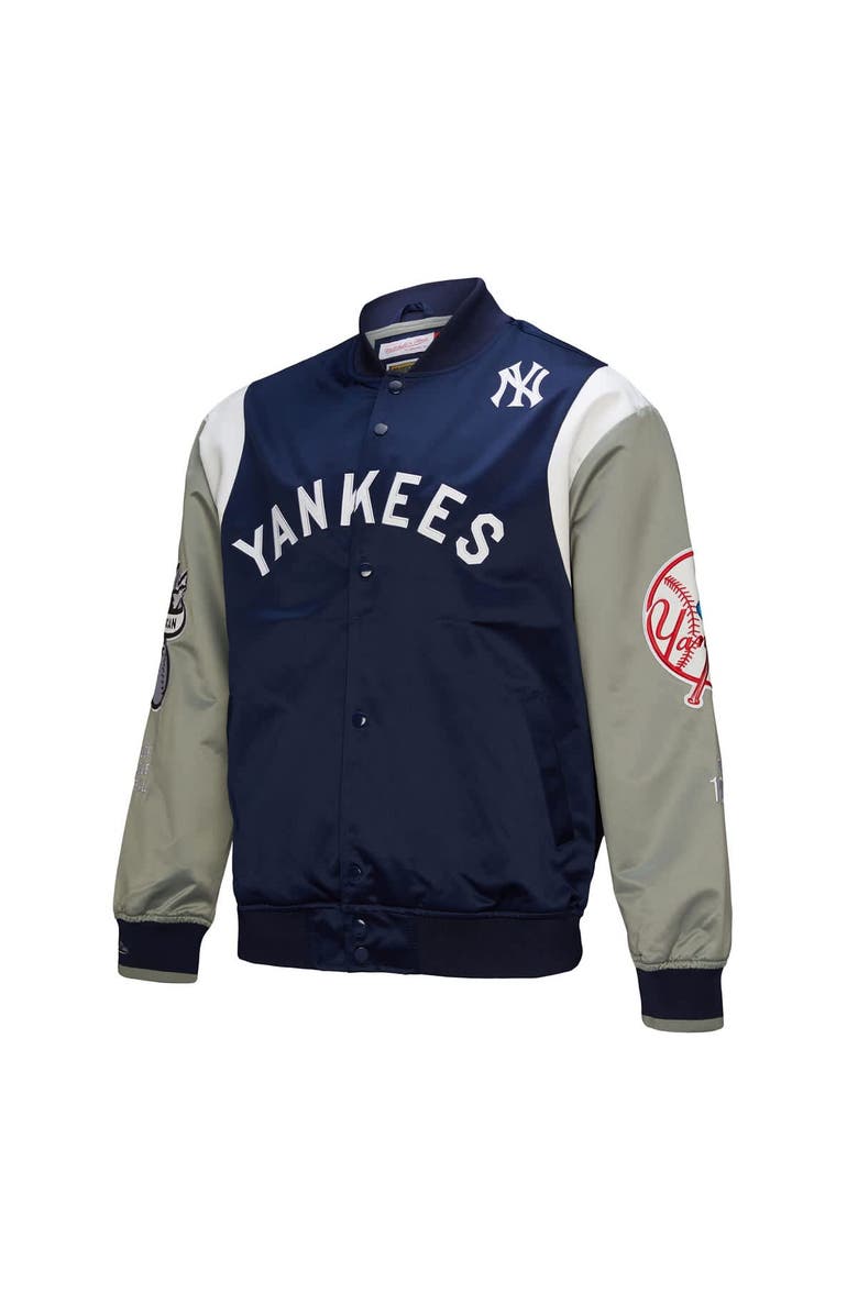 Mitchell & Ness Men's Mitchell & Ness Navy/Gray New York Yankees Cooperstown Collection Team Origins Satin Full-Snap Jacket, Alternate, color, Navy
