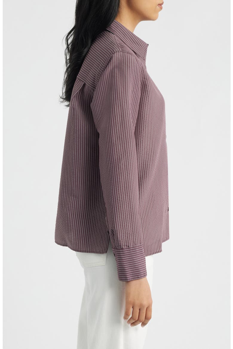 Pinstripe Button-Up Shirt, Alternate, color, HUCKLEBERRY STRIPE