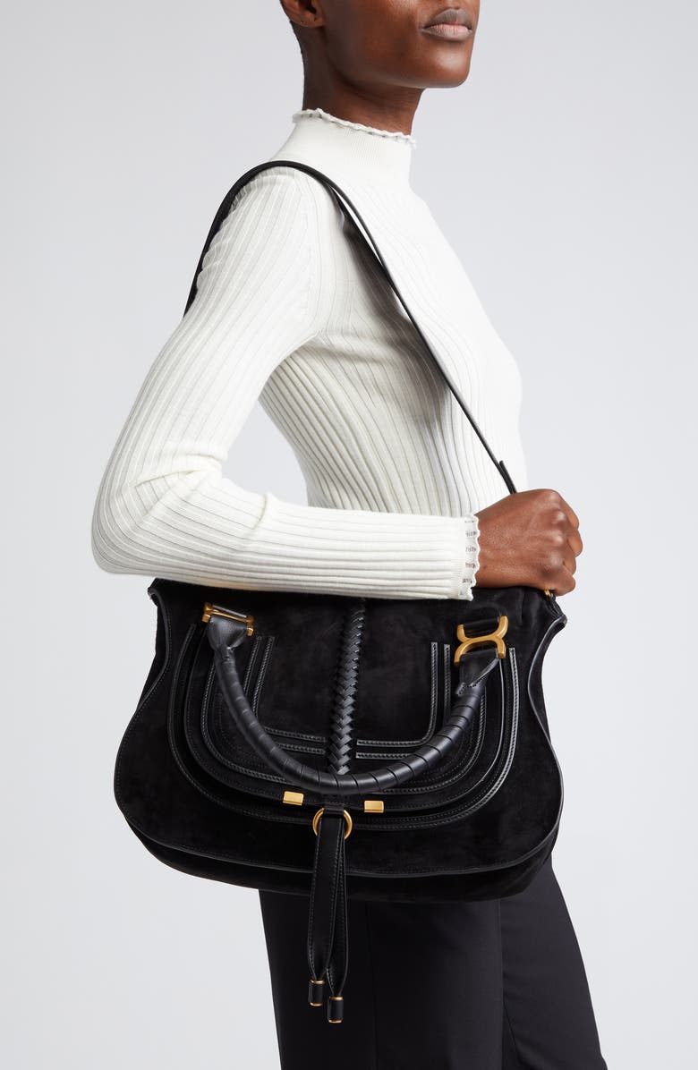 Chloé Medium Marcie Leather Satchel, Alternate, color,