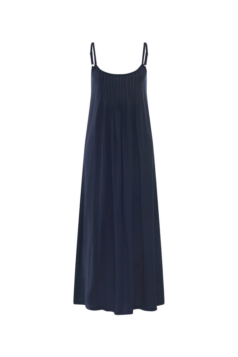Juliet Pleated Cotton Chemise, Main, color, Deep Navy