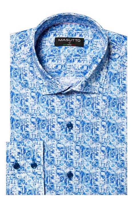 Dublin Print Button-Up Long Sleeve Shirt
