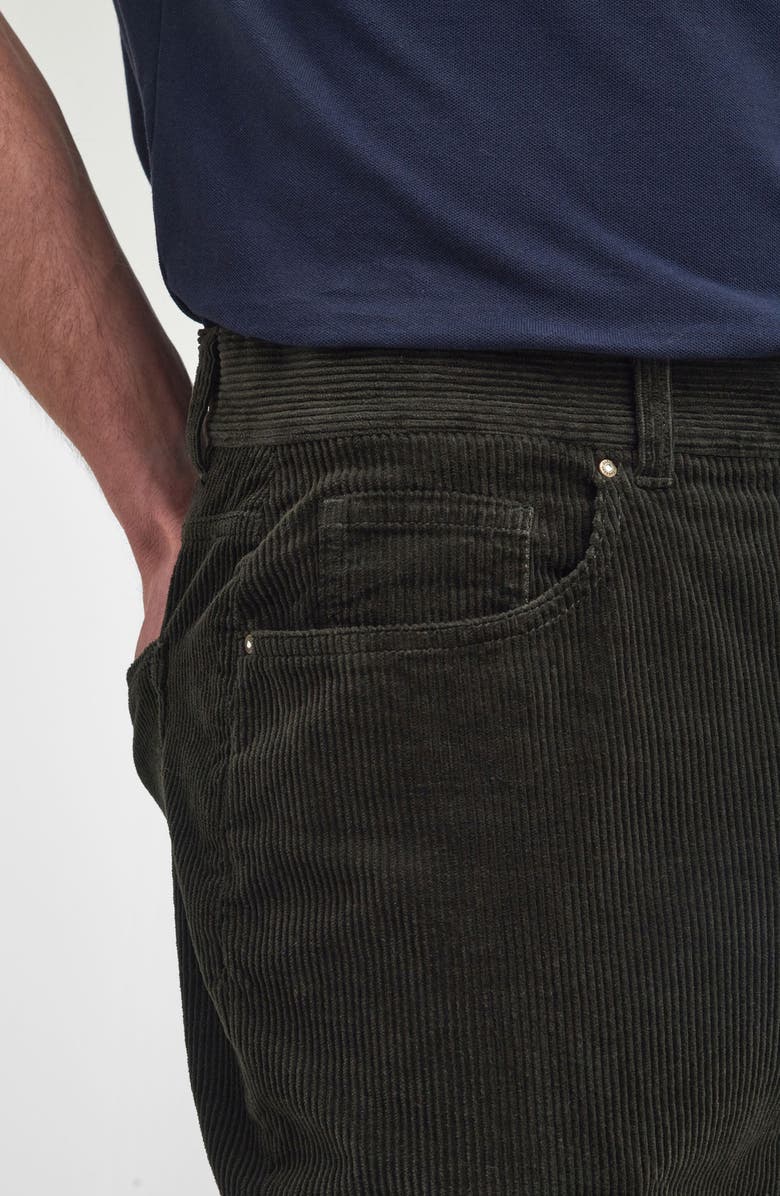 Barbour Straight Leg Cotton Stretch Corduroy 5-Pocket Pants, Alternate, color, Forest