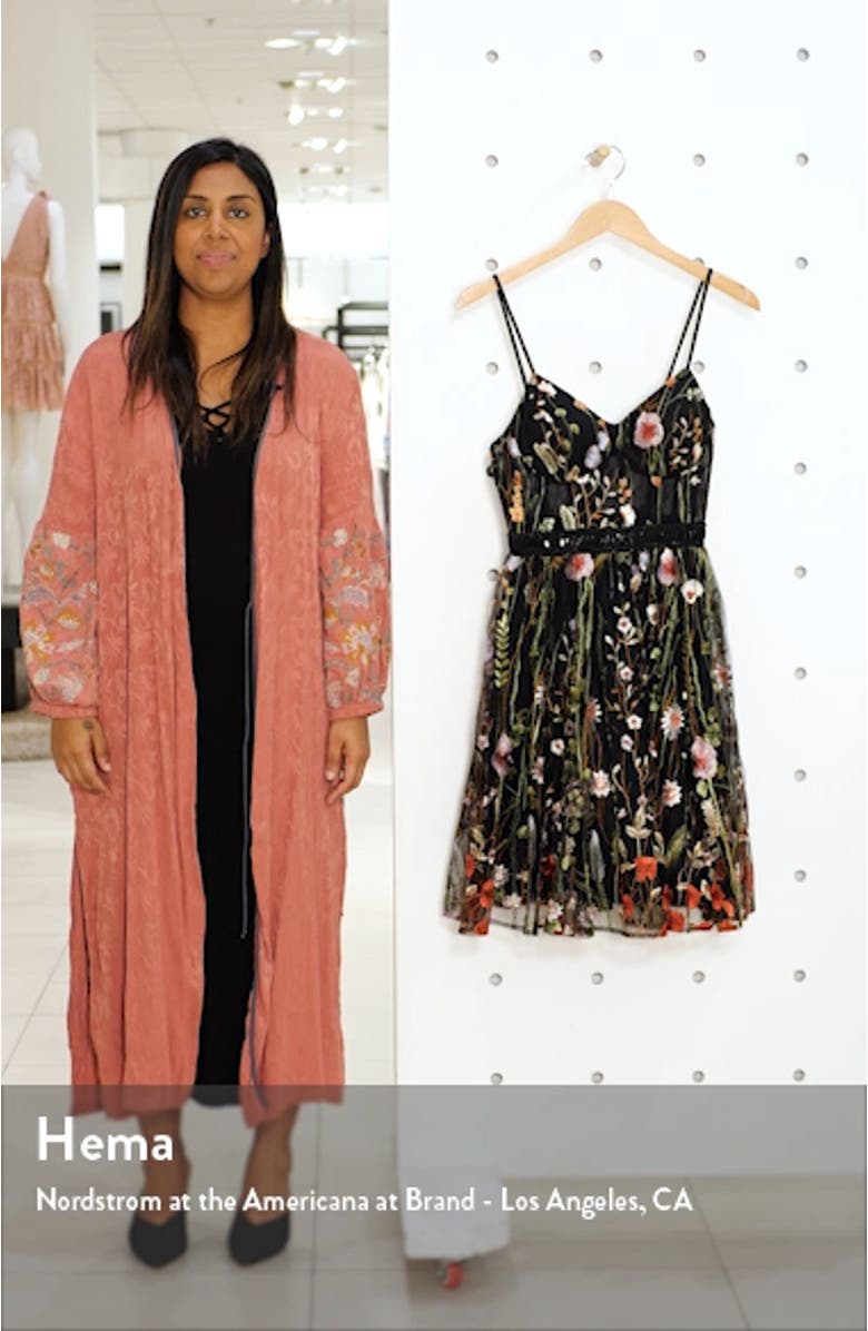 Embroidered Fit & Flare Cocktail Dress, sales video thumbnail