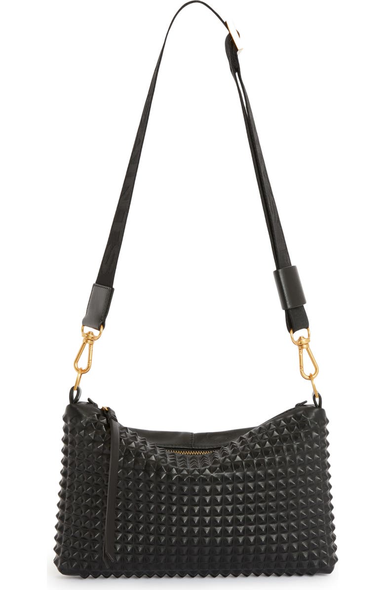 AllSaints Eve Stud Leather Crossbody Bag, Main, color,