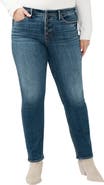 Silver Jeans Co. Most Wanted Exposed Button Mid Rise Straight Leg Jeans