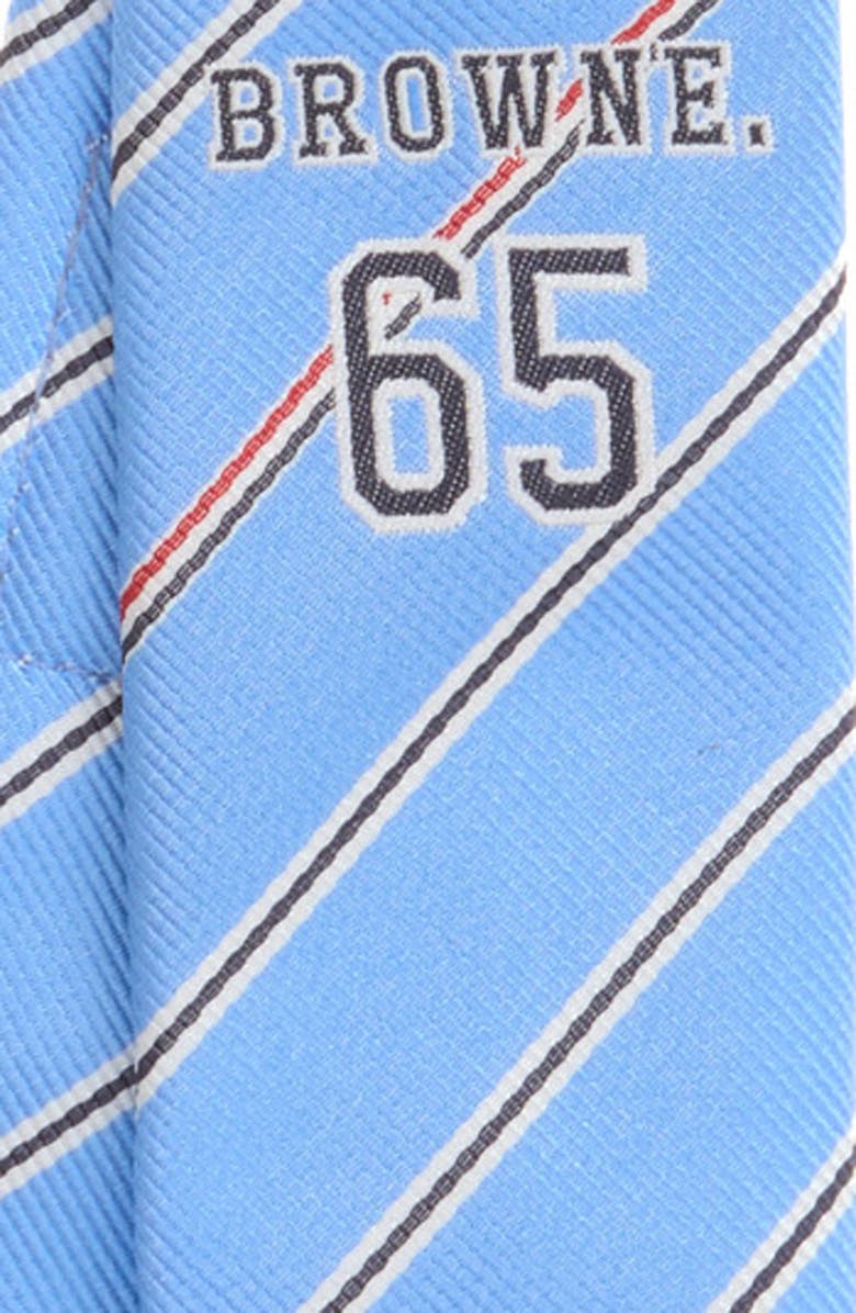 Thom Browne Jacquard Browne 65 Stripe Silk Tie, Alternate, color, Light Blue