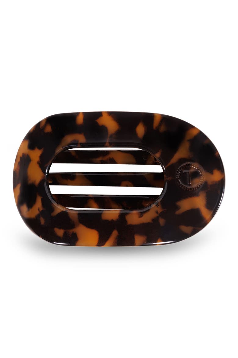Medium Flat Round Hair Clip, Main, color, TORTOISE