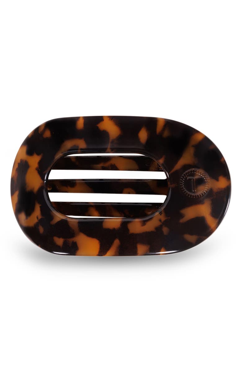 TELETIES Medium Flat Round Hair Clip, Main, color, Tortoise
