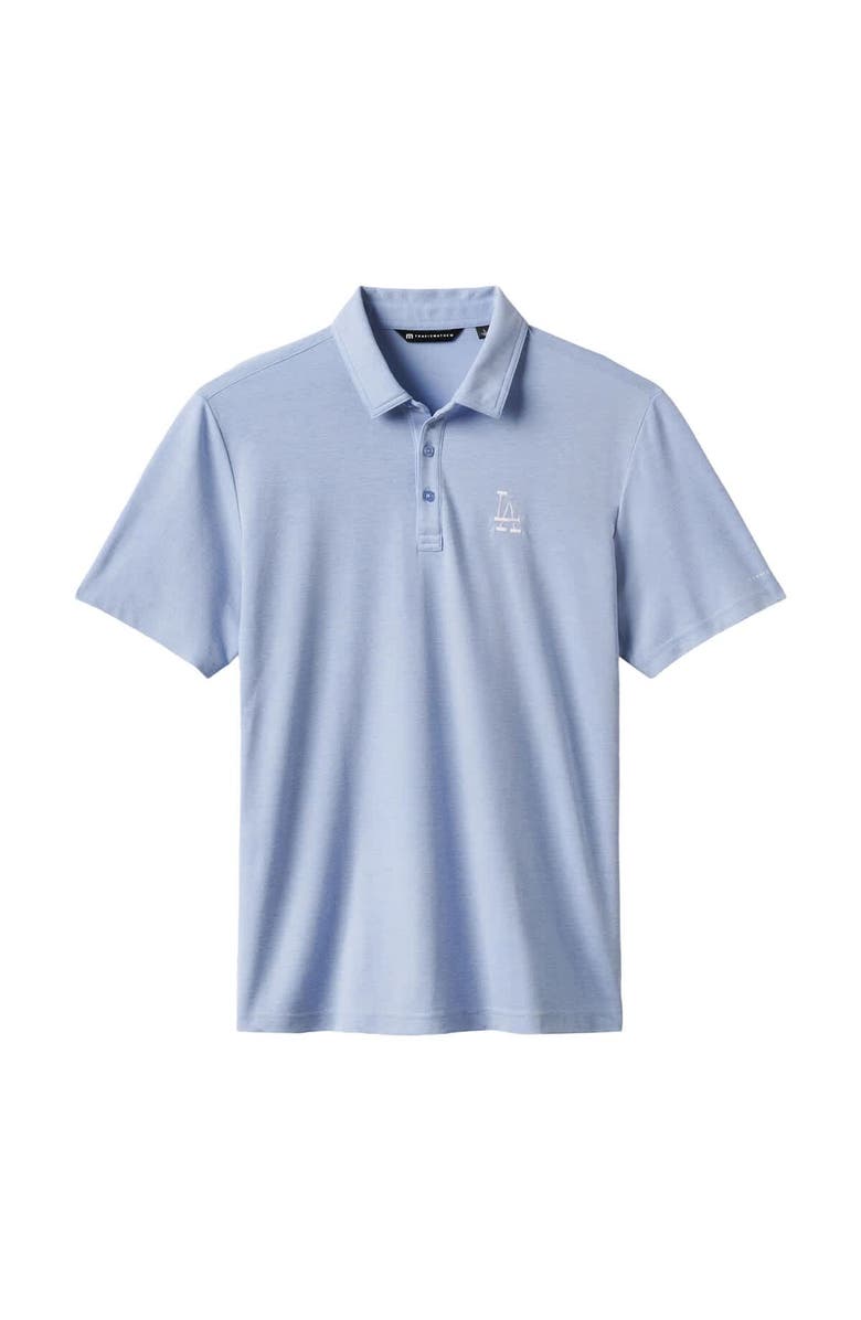 TravisMathew Men's TravisMathew Heather Blue Los Angeles Dodgers Playoff Pitch Tri-Blend Polo, Alternate, color, Heather Blue