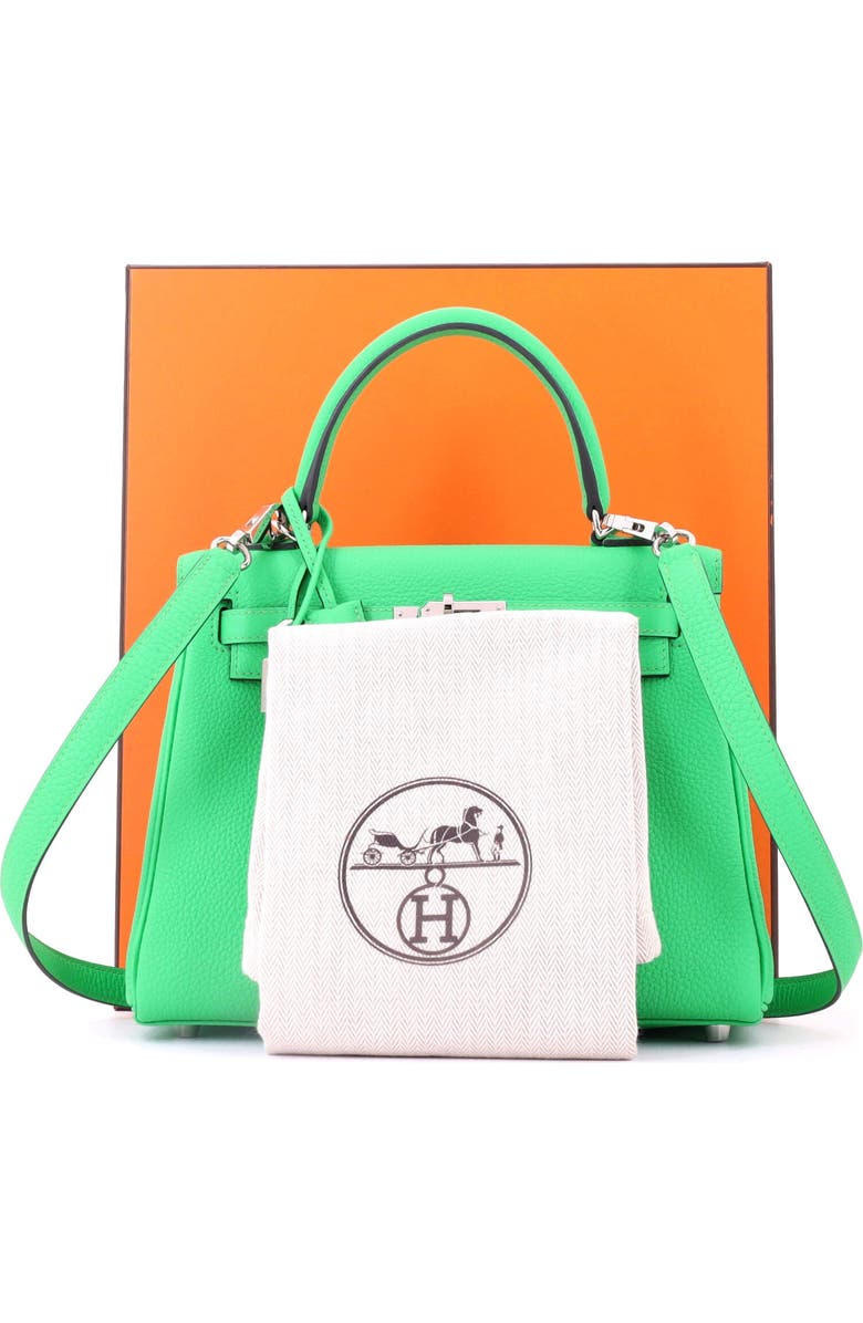 Pre-Owned Hermes Kelly Handbag Green Togo with Palladium Hardware 25, Alternate, color, Vert Comics