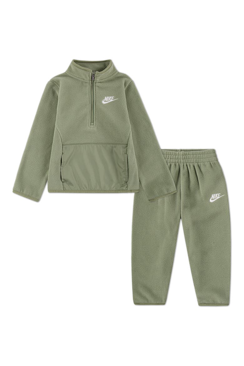 Kids' Lifestyle Essential Half Zip Sweatshirt & Joggers Set, Main, color, OIL GREEN