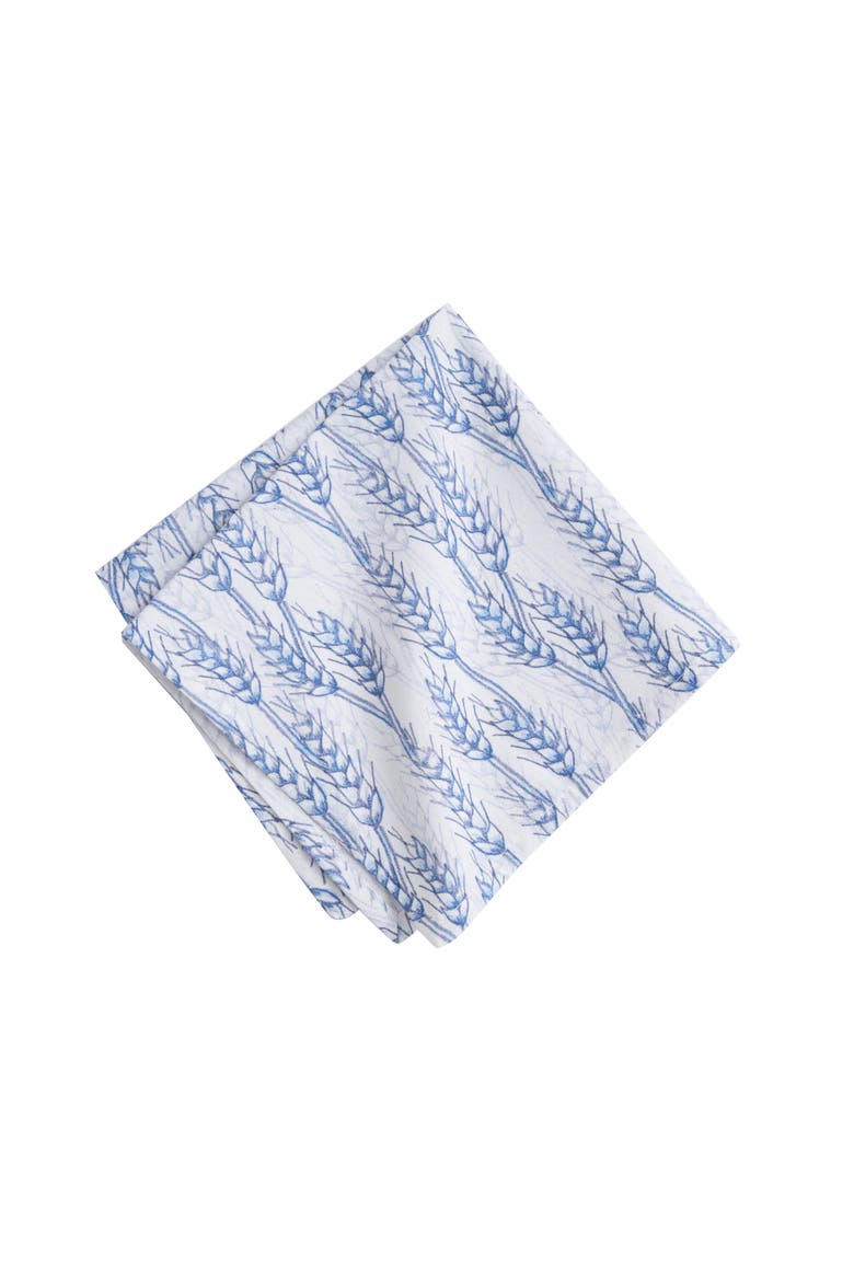 Blue Harvest Wheat Napkins, Set of 6, Alternate, color, Blue