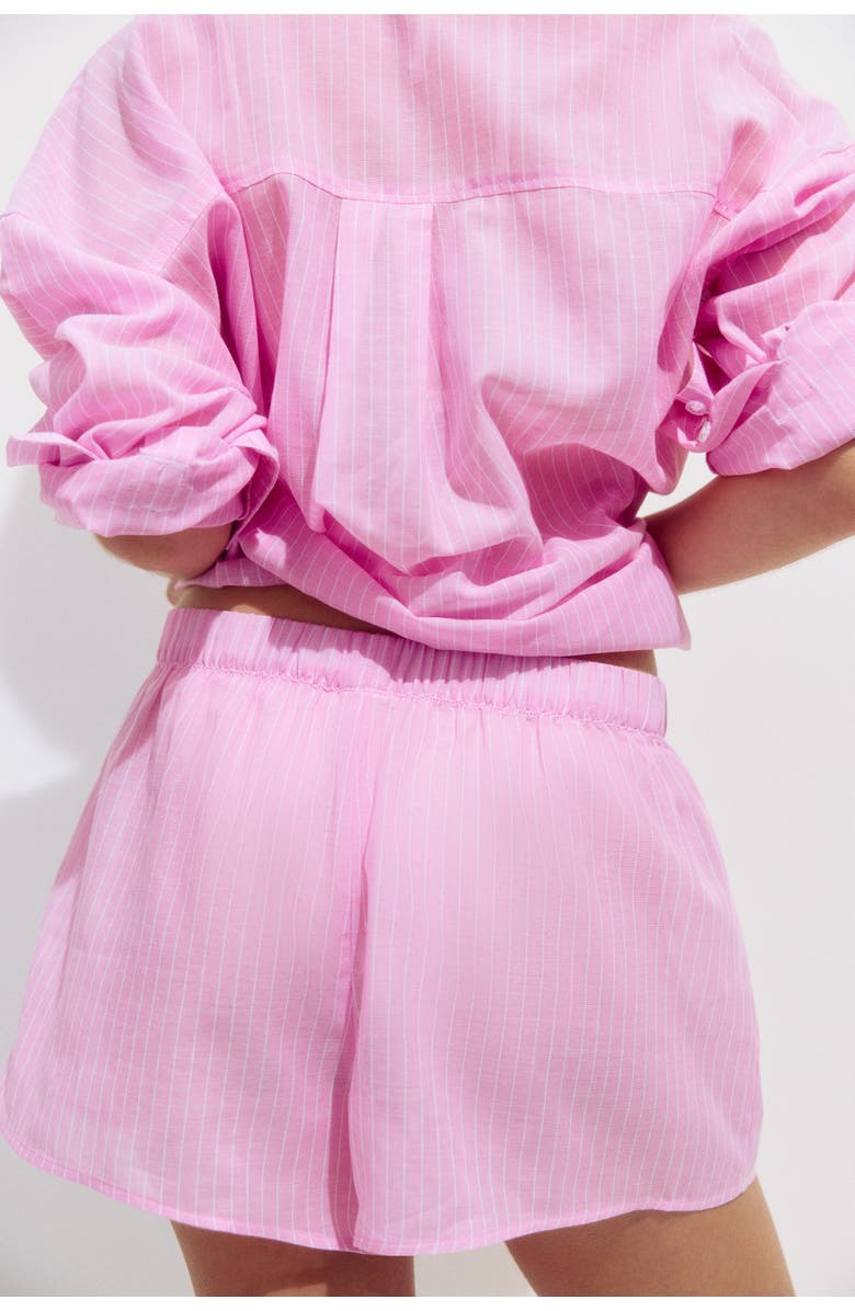 H&M Cotton Beach Shorts, Alternate, color, Pink/Pinstriped