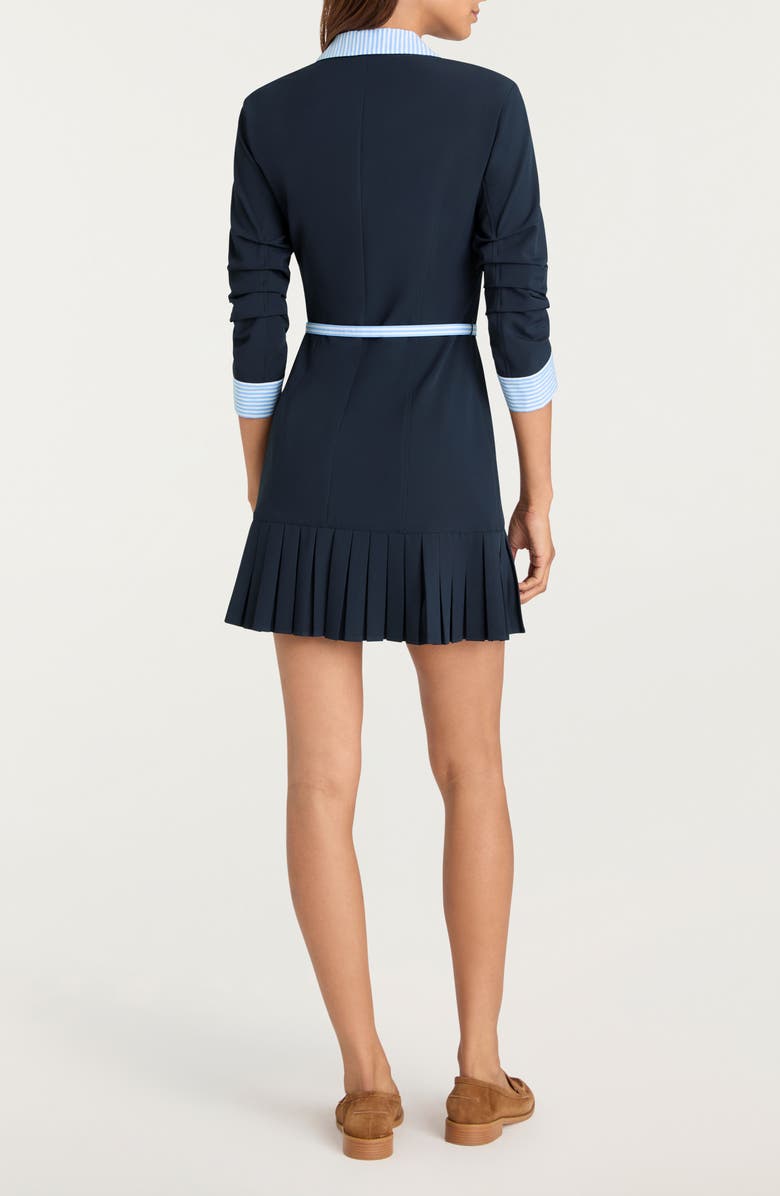 Cinq à Sept Lucilla Belted Shirtdress, Alternate, color, Navy/ Blue Stripe
