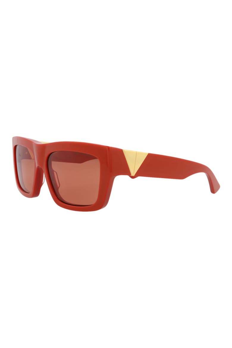 57mm Square Sunglasses, Alternate, color, ORANGE ORANGE ORANGE