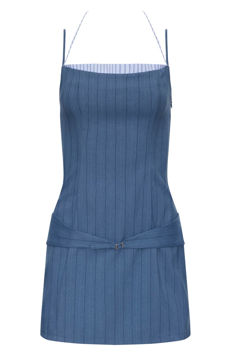 LIONESS Glace Sleeveless Minidress, Alternate, color, Navy Stripe