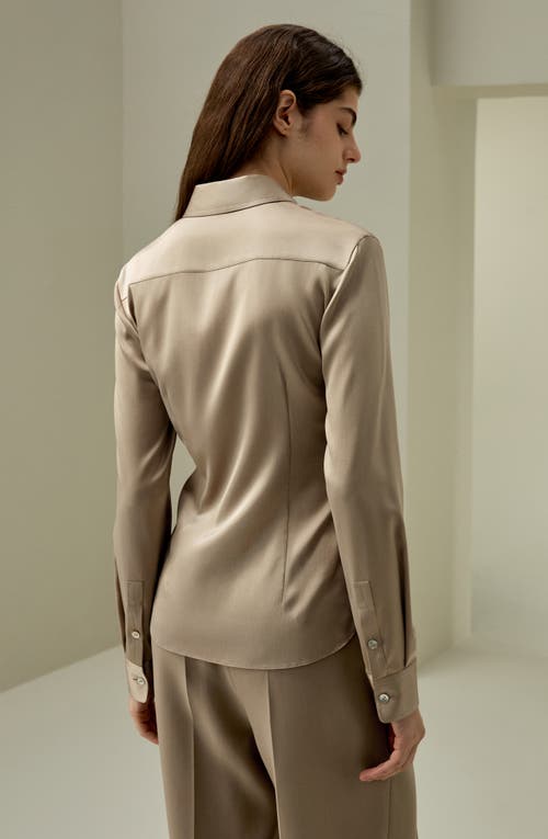 Lilysilk Elegant Silhouette Silk Shirt In Camel
