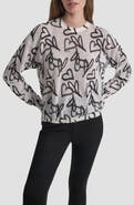 DKNY Lightweight Graffiti Heart Print Sweater