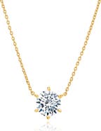 Crislu Cubic Zirconia Solitaire Pendant Necklace