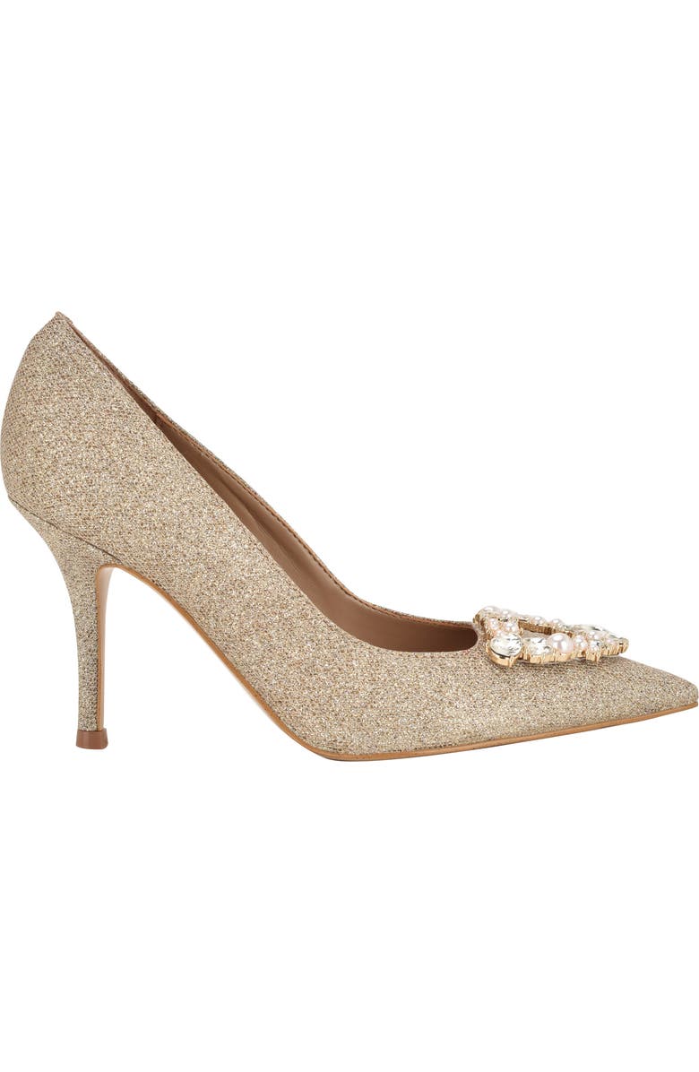 GUESS Prinsen 2 Tweed Pump, Alternate, color, Gold